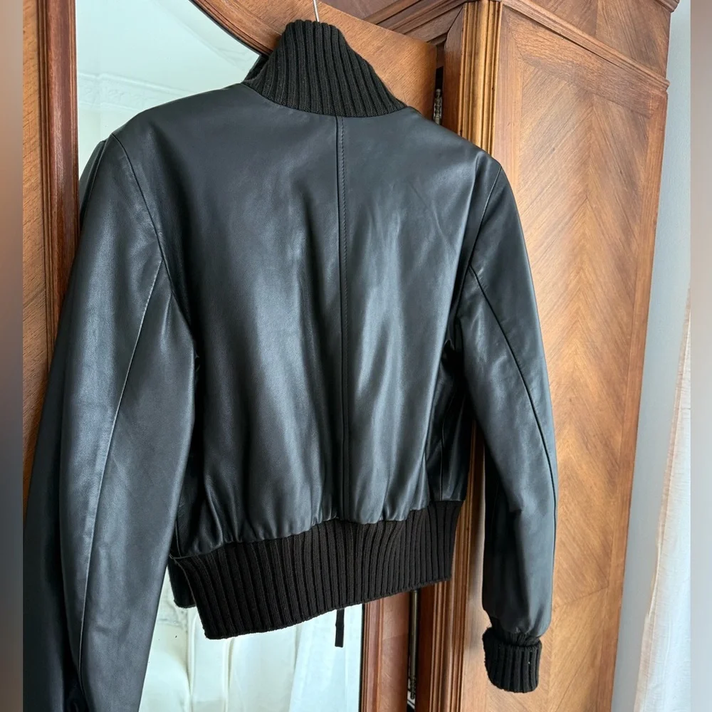 Fratelli Rossetti chocolate brown leather bomber jacket size S - Picture 3 of 12